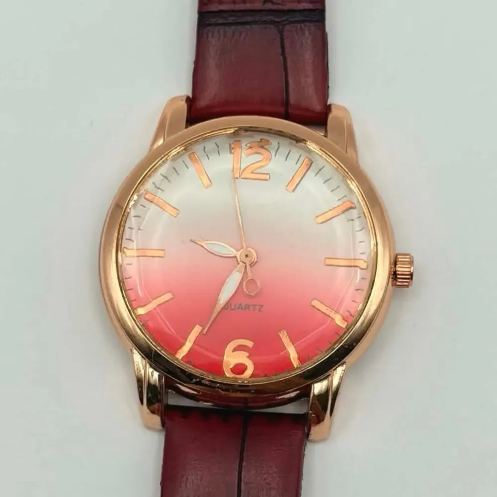 Rose Gold & Red Watch